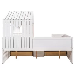 Full Size House Low Loft Bed With Four Drawers-ModernLuxe -Children Peripherals GUEST 01ebb766 5972 4ef6 805f 9136988629b1