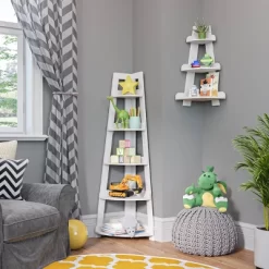 Kids' Corner Ladder Wall Shelf White - RiverRidge Home -Children Peripherals GUEST 020159fe cabb 44a3 89f6 44a61cde4dd8