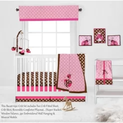 Bacati - Ladybugs Pink Chocolate 10 Pc Crib Bedding Set With 2 Crib Fitted Sheets 12 Bacati - Ladybugs Pink Chocolate 10 Pc Crib Bedding Set With 2 Crib Fitted Sheets -Children Peripherals GUEST 027f3939 c5b9 4f9d a8b3 440563d4a7a2