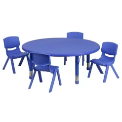 Flash Furniture 45" Round Plastic Height Adjustable Activity Table Set With 4 Chairs 18 Flash Furniture 45" Round Plastic Height Adjustable Activity Table Set With 4 Chairs -Children Peripherals GUEST 03f29b2d 57c0 40da 82c8 077c619e1dc3