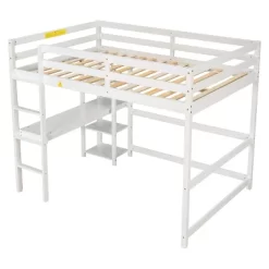 Wooden Loft Bed With Ladder, Desk And Shelves-ModernLuxe -Children Peripherals GUEST 04a6e70e b866 432e 890b 8820f6658268