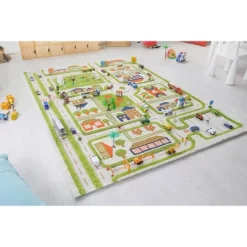 52.5"x71" Traffic Green 3D Play Rug - IVI -Children Peripherals GUEST 04e5a764 ac87 4977 a53f 8f880d6e2b2c