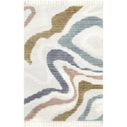 NuLOOM Abstract Striped Kids Tassel Area Rug -Children Peripherals GUEST 05d58f93 24b0 4c7a b7bd 479bc95ee3c9