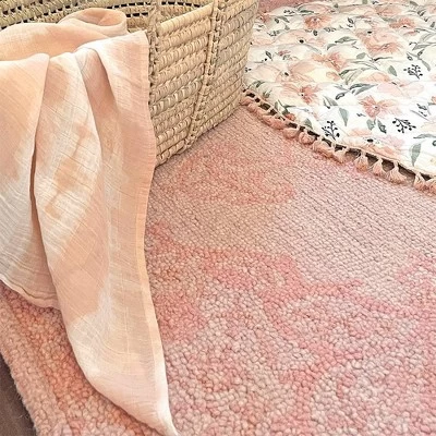 Crane Baby 5' X 7' Hand-Tufted Wool Medallion Rug - Parker Rose 4 Crane Baby 5' X 7' Hand-Tufted Wool Medallion Rug - Parker Rose - Image 4