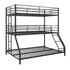Twin/Twin/Full Zeke Triple Metal Bunk Bed - Room & Joy