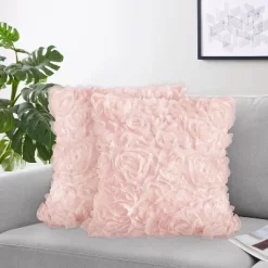 Set Of 2 Rose Decorative Accent Throw Pillows Blush Pink - Sweet Jojo Designs