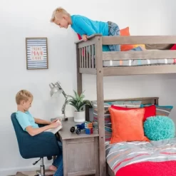 Max & Lily L-Shaped Twin Over Twin Bunk Bed With Bookcase And Desk -Children Peripherals GUEST 0b71c991 848c 4971 8dee 7145c0f331e5