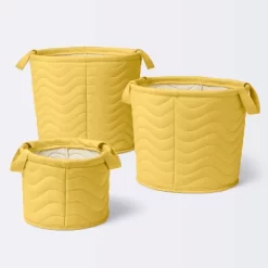Quilted Fabric Medium Round Storage Basket - Yellow - Cloud Island™ 5 Quilted Fabric Medium Round Storage Basket - Yellow - Cloud Island™ -Children Peripherals GUEST 0b733d0a 2113 4887 b178 9085c321a75c