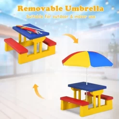 Costway Kids Picnic Table Set W/Removable Umbrella Indoor Outdoor Garden Patio 14 Costway Kids Picnic Table Set W/Removable Umbrella Indoor Outdoor Garden Patio -Children Peripherals GUEST 0bf20db2 726c 4431 8eb7 85324d62d518