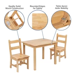 Flash Furniture Kids Solid Hardwood Table And Chair Set For Playroom, Bedroom, Kitchen - 3 Piece Set 25 Flash Furniture Kids Solid Hardwood Table And Chair Set For Playroom, Bedroom, Kitchen - 3 Piece Set -Children Peripherals GUEST 0bf9d919 a115 4ffe a6b2 d493e1126156 1