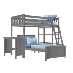 Max & Lily L-Shaped Twin Over Twin Bunk Bed With Bookcase And Desk -Children Peripherals GUEST 0dfc5340 a3a3 4c5f a69f 7a71efc71ac7