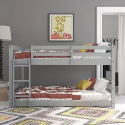 Full Over Full Alaina Floor Wood Bunk Bed - Room & Joy