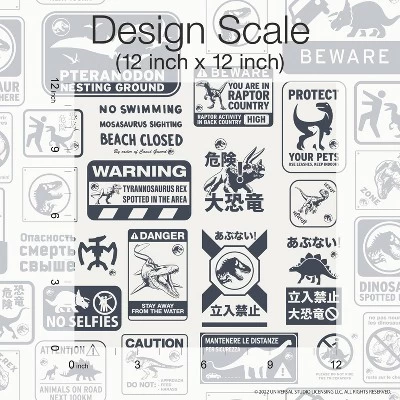 Jurassic World Dominion Signs Peel And Stick Wallpaper Tan/Blue - RoomMates 3 Jurassic World Dominion Signs Peel And Stick Wallpaper Tan/Blue - RoomMates - Image 3