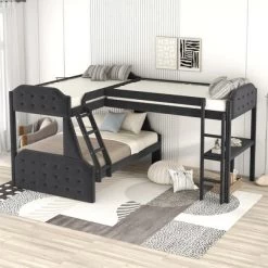 L-Shaped Twin Over Full Bunk Bed And Twin Loft Bed With Desk-ModernLuxe -Children Peripherals GUEST 16debbac 5d13 462c bfde defec0cf181e