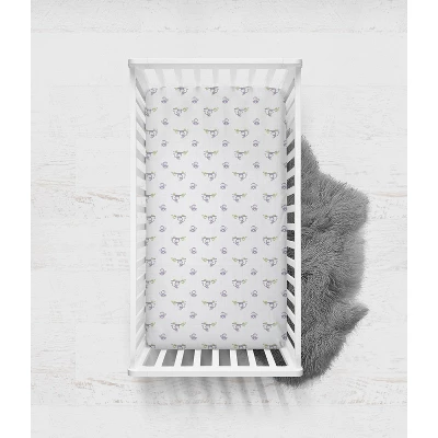 Bacati - Happy Monkeys Purple Muslin 100 Percent Cotton Universal Baby US Standard Crib Or Toddler Bed Fitted Sheet 2 Bacati - Happy Monkeys Purple Muslin 100 Percent Cotton Universal Baby US Standard Crib Or Toddler Bed Fitted Sheet - Image 2