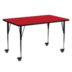 Flash Furniture Mobile 24''W X 60''L Rectangular HP Laminate Activity Table - Standard Height Adjustable Legs -Children Peripherals GUEST 1d808d10 2b78 419c b1b0 66d530759af9