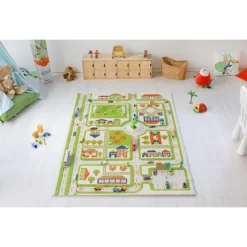 52.5"x71" Traffic Green 3D Play Rug - IVI -Children Peripherals GUEST 223c630a 7bbe 404a 95bb bd637e592644