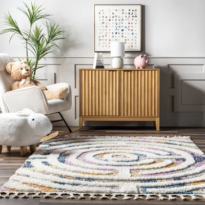 NuLOOM Ava Colorful Maze Kids Tassel Area Rug 7 NuLOOM Ava Colorful Maze Kids Tassel Area Rug - Image 7