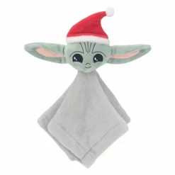 Lambs & Ivy Star Wars Baby Yoda Holiday/Christmas Security Blanket - Lovey & Door Pillow Gift Set - 2pc