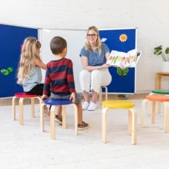 ECR4Kids Bentwood Stacking Stools For Kids, Playroom/Daycare Flexible Seating, 12" Height, 6-Piece -Children Peripherals GUEST 22f35095 40bd 4ceb abf5 e893afb69b68