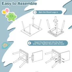 Costway 5 Piece Kids Wooden Activity Table And 4 Chairs Play Set Gift W/ Building Blocks -Children Peripherals GUEST 24d85ebb 4475 47af 9ae1 957f1a740648