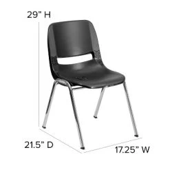Emma And Oliver Ergonomic Shell Stack Chair - 16" Seat Daycare Home School -Children Peripherals GUEST 26e17b9b 9a5e 4720 a5f9 7b9bba020993