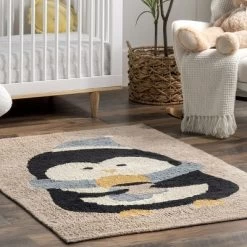 NuLOOM Mosby Penguin Machine Washable Kids Area Rug 14 NuLOOM Mosby Penguin Machine Washable Kids Area Rug -Children Peripherals GUEST 26e2a09b c868 466e b213 264d3837b339