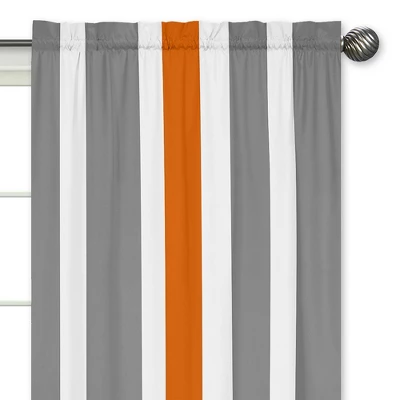 Gray & Orange Striped Curtain Panels - Sweet Jojo Designs 2 Gray & Orange Striped Curtain Panels - Sweet Jojo Designs - Image 2