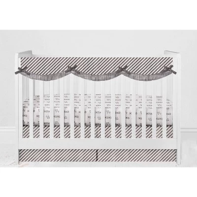 Bacati - Love Aztec Design/Print Gray/Silver 6 Pc Crib Bedding Set With Long Rail Guard Cover 9 Bacati - Love Aztec Design/Print Gray/Silver 6 Pc Crib Bedding Set With Long Rail Guard Cover - Image 9