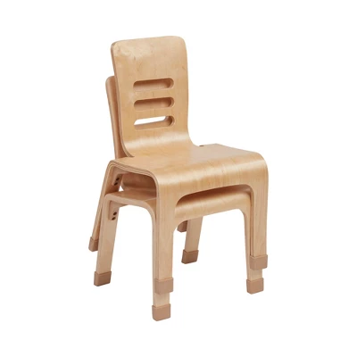 ECR4Kids Bentwood Chairs, Stackable School Chairs, Assembled, 2-Pack - Natural 3 ECR4Kids Bentwood Chairs, Stackable School Chairs, Assembled, 2-Pack - Natural - Image 3