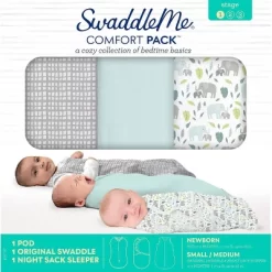 SwaddleMe By Ingenuity Comfort Pack Baby Elephant Baby Swaddle Wrap - S - 0-3 Months - 3pk -Children Peripherals GUEST 299abd26 96fd 4a2c af38 0711032fd79e