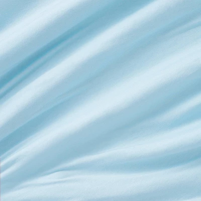 Polyester Rayon Fitted Crib Sheet - Solid Blue - Cloud Island™ 2 Polyester Rayon Fitted Crib Sheet - Solid Blue - Cloud Island™ - Image 2