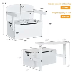 Costway 3-in-1 Kids Convertible Storage Bench Wood Activity Table And Chair Set 19 Costway 3-in-1 Kids Convertible Storage Bench Wood Activity Table And Chair Set -Children Peripherals GUEST 2a86561a 3cd6 4204 a166 0062ee974575