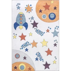 NuLOOM Leonie Outer Space Machine Washable Kids Area Rug -Children Peripherals GUEST 2bf4b9a5 aca3 41aa 9625 62e0517ba788