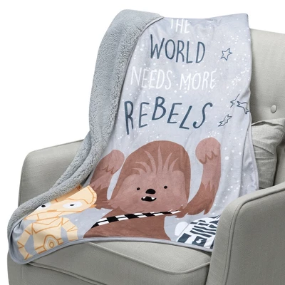 Lambs & Ivy Star Wars Rebels Baby Blanket - Gray 5 Lambs & Ivy Star Wars Rebels Baby Blanket - Gray - Image 5