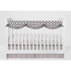 Bacati - Love Aztec Design/Print Gray/Silver 6 Pc Crib Bedding Set With Long Rail Guard Cover 17 Bacati - Love Aztec Design/Print Gray/Silver 6 Pc Crib Bedding Set With Long Rail Guard Cover -Children Peripherals GUEST 33ecd3ab b05a 435e ba23 1d1f450d91d1