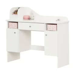 Vito Makeup Desk With Drawer Pure White/Pink - South Shore -Children Peripherals GUEST 348c79f5 5d2b 4eb5 9fa7 96fc7f1e0b07