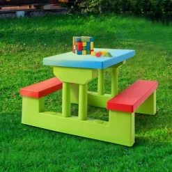 Costway 4 Seat Kids Picnic Table W/Umbrella Garden Yard Folding Children Bench Outdoor -Children Peripherals GUEST 35c4a760 9001 4817 97ac 502e907e274c
