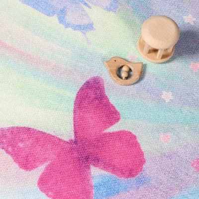 Butterfly Colorful Kids Playroom Nursery Washable Indoor Area Rug By Blue Nile Mills 4 Butterfly Colorful Kids Playroom Nursery Washable Indoor Area Rug By Blue Nile Mills - Image 4