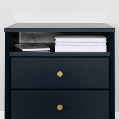 Dylane 2-Drawer Nightstand Navy - South Shore 4 Dylane 2-Drawer Nightstand Navy - South Shore - Image 4