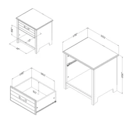 Ulysses 1-Drawer Nightstand Winter Oak - South Shore -Children Peripherals GUEST 3b2dd686 85d3 4402 8b8c 1c87a333c37b