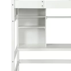 Twin Size Loft Bed With Storage Shelves, Desk And Ladder - ModernLuxe 13 Twin Size Loft Bed With Storage Shelves, Desk And Ladder - ModernLuxe -Children Peripherals GUEST 3b77c92b 40bb 43b6 8e7c 48f86f8e16f1