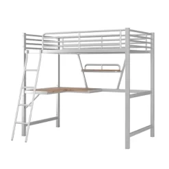 Twin Size Loft Metal Bed With Desk And Shelves - ModernLuxe -Children Peripherals GUEST 3b8bea05 c6d4 4efc 8fc2 e5dbdde2aace
