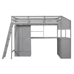 Twin Size Loft Bed With Wardrobe, Drawers And Desk With Shelves - ModernLuxe -Children Peripherals GUEST 3dbbe812 4827 4ae4 9dcc 9f16ece9eb08
