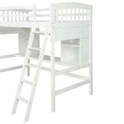Twin Size Loft Bed With Storage Shelves, Desk And Ladder - ModernLuxe 14 Twin Size Loft Bed With Storage Shelves, Desk And Ladder - ModernLuxe -Children Peripherals GUEST 3e770ecc e392 4705 8c76 a66992a03523