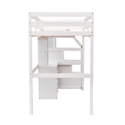 Twin Size Loft Bed With Separate Bed, Staircase For Storage, Desk, Shelves And Drawers - ModernLuxe 8 Twin Size Loft Bed With Separate Bed, Staircase For Storage, Desk, Shelves And Drawers - ModernLuxe - Image 8