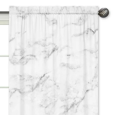 Black & White Marble Curtain Panels - Sweet Jojo Designs 2 Black & White Marble Curtain Panels - Sweet Jojo Designs - Image 2