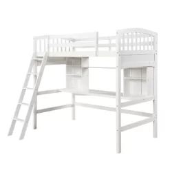 Twin Size Loft Bed With Storage Shelves, Desk And Ladder - ModernLuxe 12 Twin Size Loft Bed With Storage Shelves, Desk And Ladder - ModernLuxe -Children Peripherals GUEST 43678d33 19d8 4a90 b5de b607f5f6d6df
