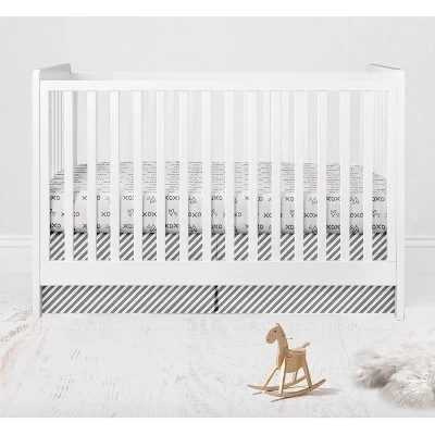 Bacati - Love Aztec Design/Print Gray/Silver 6 Pc Crib Bedding Set With Long Rail Guard Cover 6 Bacati - Love Aztec Design/Print Gray/Silver 6 Pc Crib Bedding Set With Long Rail Guard Cover - Image 6