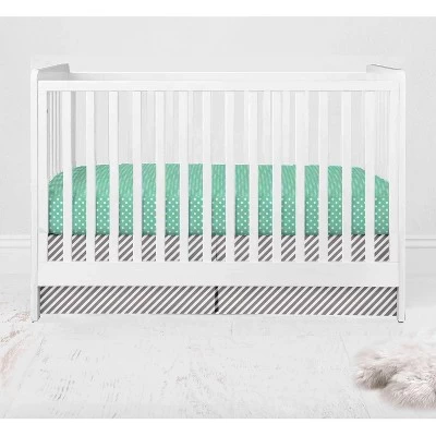 Bacati - Love Gray Mint 10 Pc Crib Bedding Set With Long Rail Guard Cover 6 Bacati - Love Gray Mint 10 Pc Crib Bedding Set With Long Rail Guard Cover - Image 6